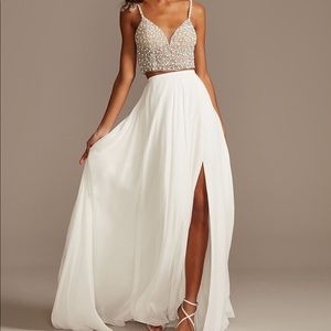 David’s Bridal 2 Piece Wedding Dress 10/12